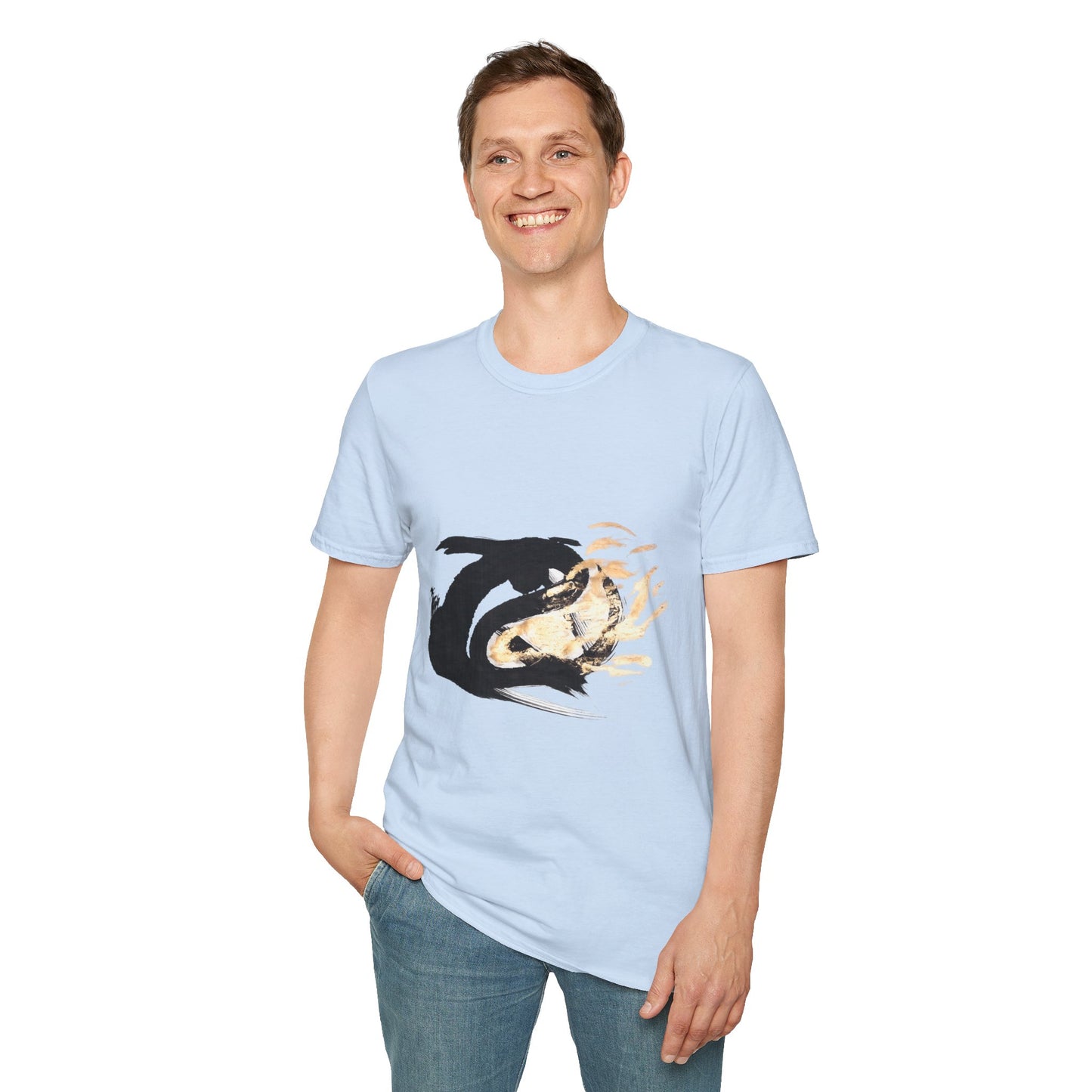 Orca Wave T-Shirt — Minimalist Koi & Killer Whale Graphic Tee