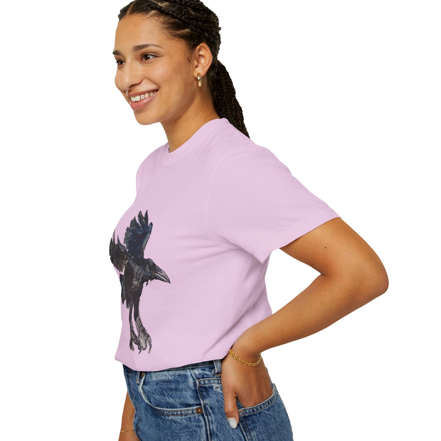 Raven Flight T-Shirt — Watercolor Crow Graphic Tee
