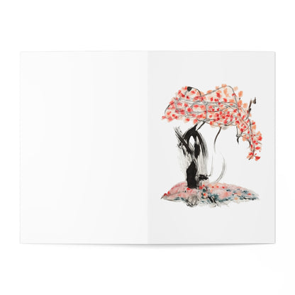 Cherry Blossom Sumi-Ink Greeting Cards — Pack of 7 Artistic Floral Note Cards