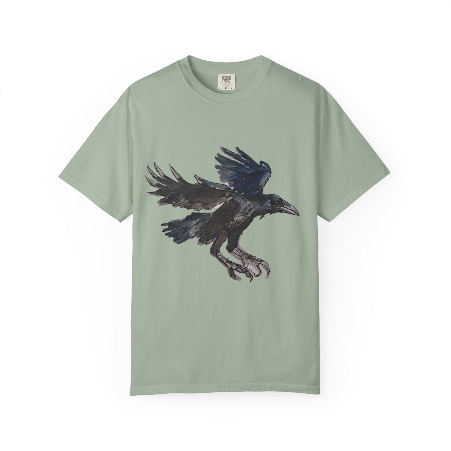Raven Flight T-Shirt — Watercolor Crow Graphic Tee