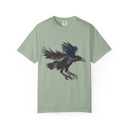 Raven Flight T-Shirt — Watercolor Crow Graphic Tee