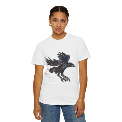 Raven Flight T-Shirt — Watercolor Crow Graphic Tee
