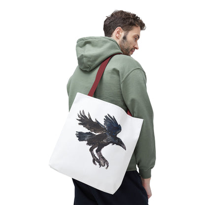 Raven Flight Tote Bag – Watercolor Crow Art AOP Canvas Tote