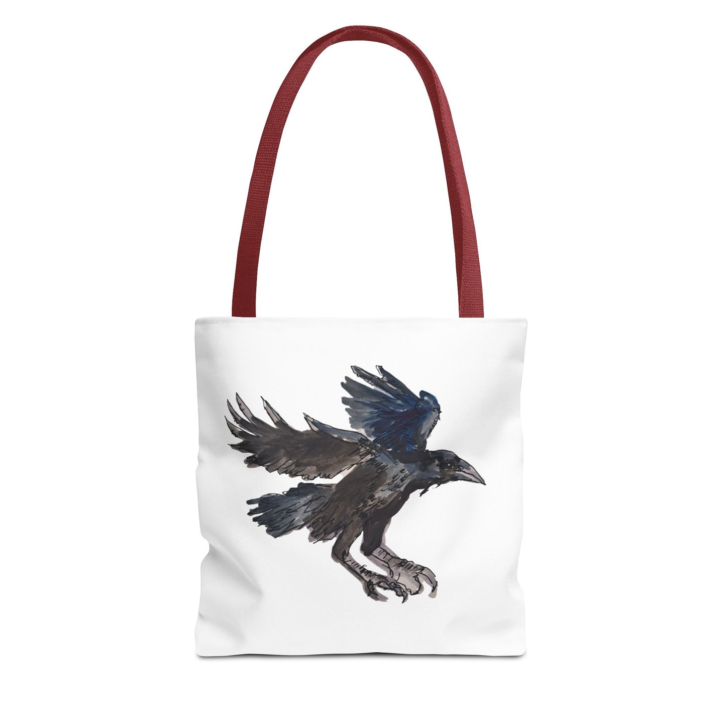 Raven Flight Tote Bag – Watercolor Crow Art AOP Canvas Tote