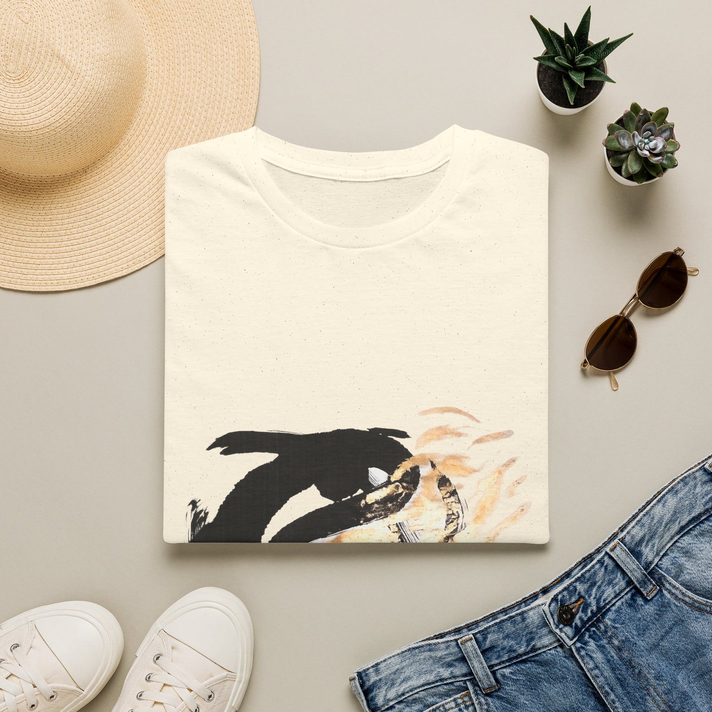Orca Wave T-Shirt — Minimalist Koi & Killer Whale Graphic Tee