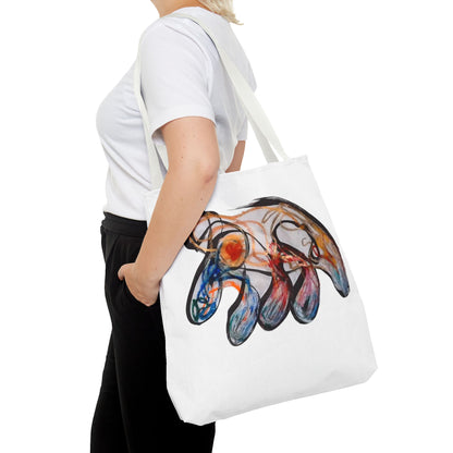 Abstract Hand-Painted Art Tote Bag — Colorful Organic Brushstroke Design