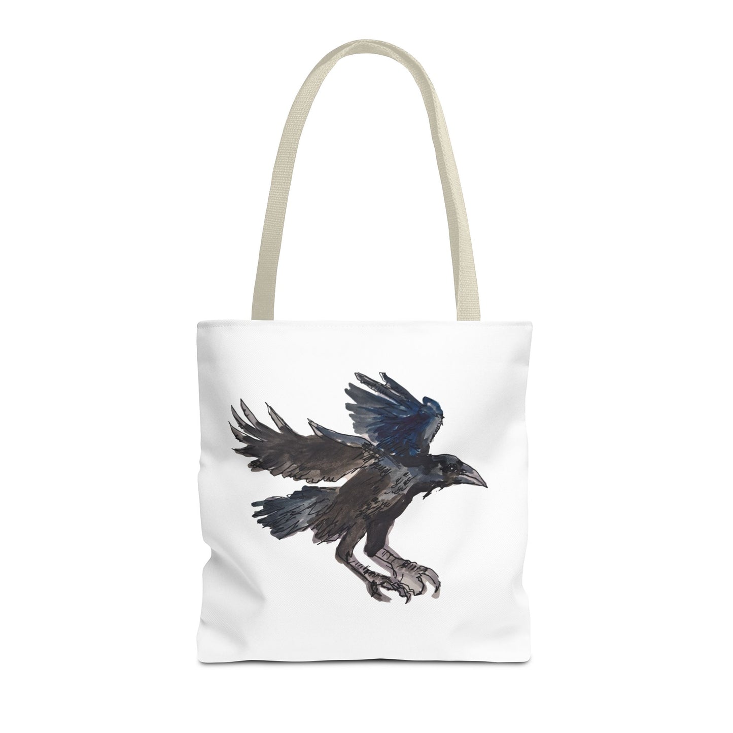 Raven Flight Tote Bag – Watercolor Crow Art AOP Canvas Tote