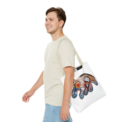 Abstract Hand-Painted Art Tote Bag — Colorful Organic Brushstroke Design