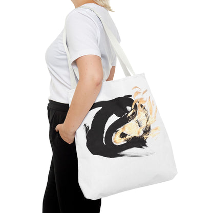 Abstract Sumi Ink Dragon Tote Bag — Canvas Tote