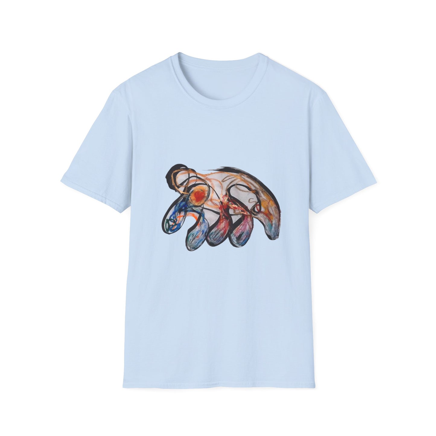 Abstract Wave Art T‑Shirt — Colorful Hand-Drawn Ocean Design