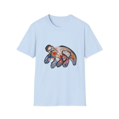 Abstract Wave Art T‑Shirt — Colorful Hand-Drawn Ocean Design