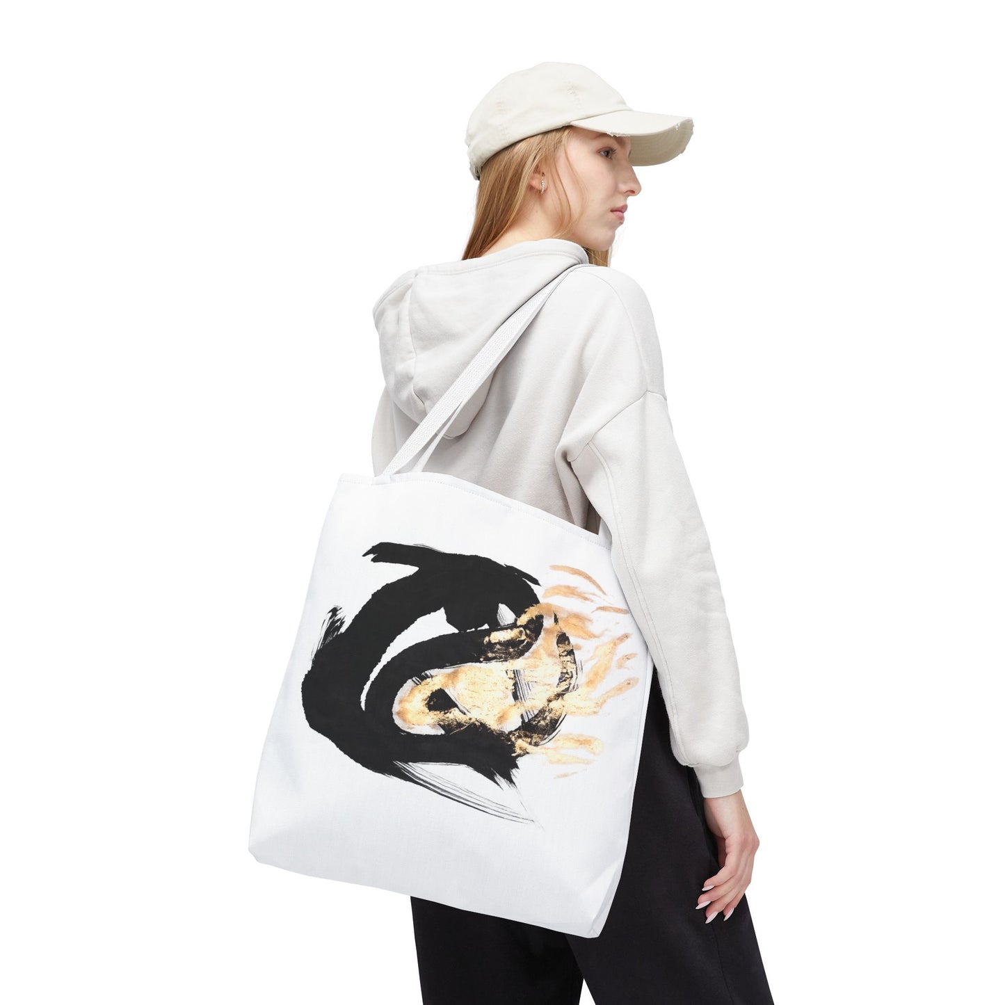 Abstract Sumi Ink Dragon Tote Bag — Canvas Tote