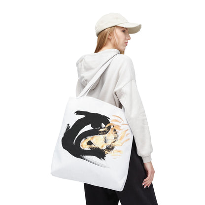 Abstract Sumi Ink Dragon Tote Bag — Canvas Tote