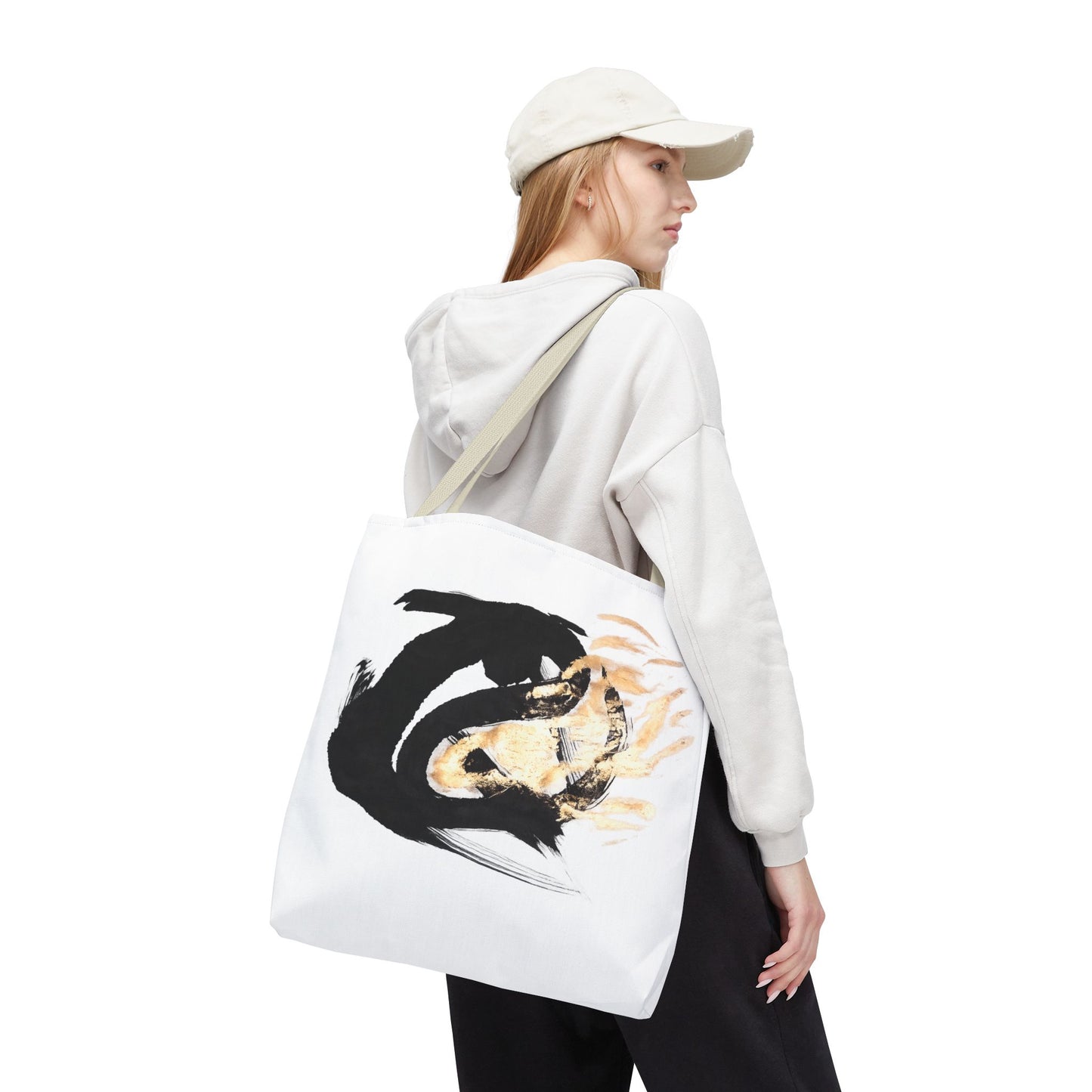 Abstract Sumi Ink Dragon Tote Bag — Canvas Tote