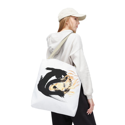 Abstract Sumi Ink Dragon Tote Bag — Canvas Tote