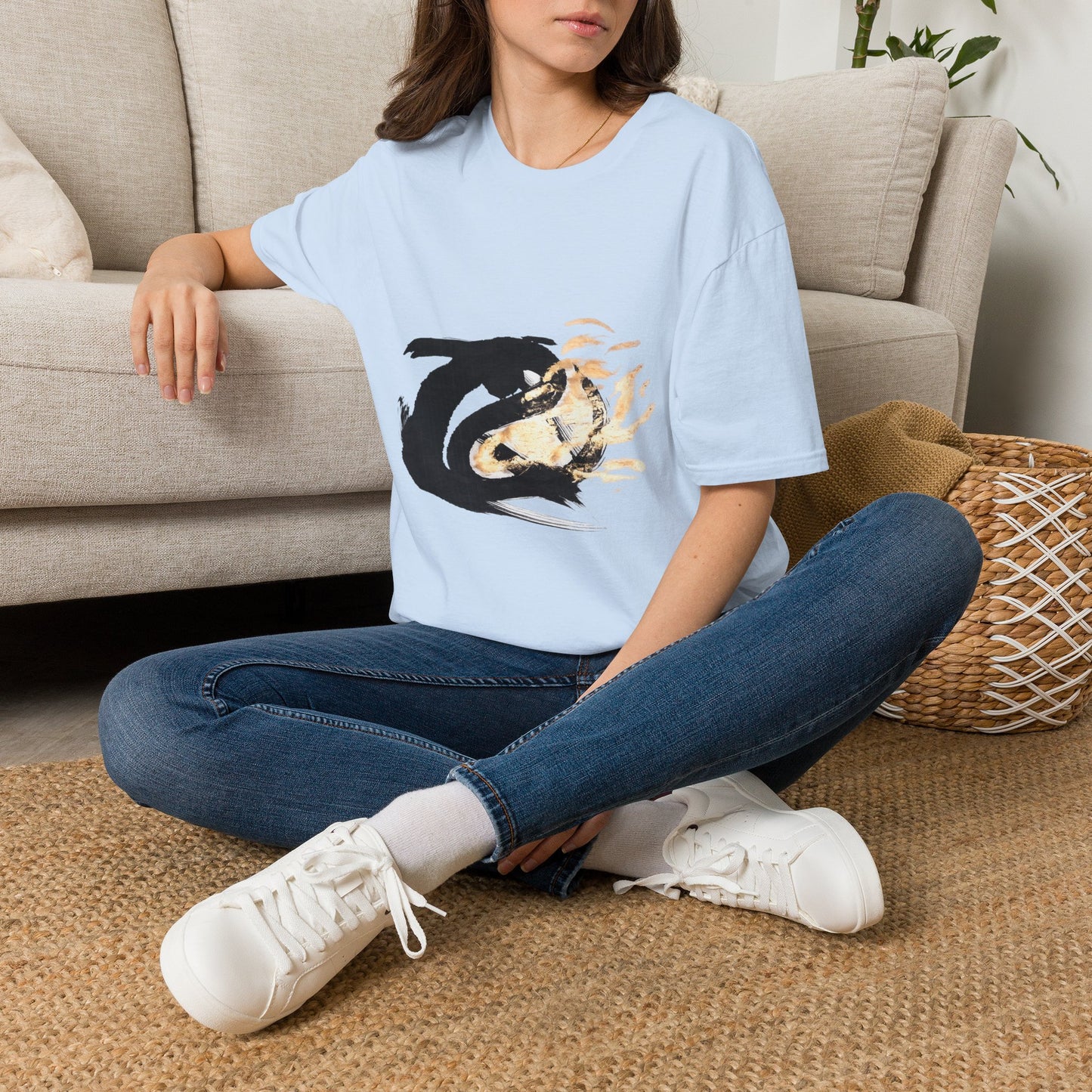 Orca Wave T-Shirt — Minimalist Koi & Killer Whale Graphic Tee