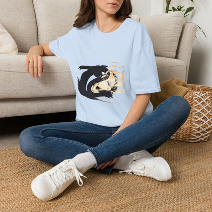 Orca Wave T-Shirt — Minimalist Koi & Killer Whale Graphic Tee