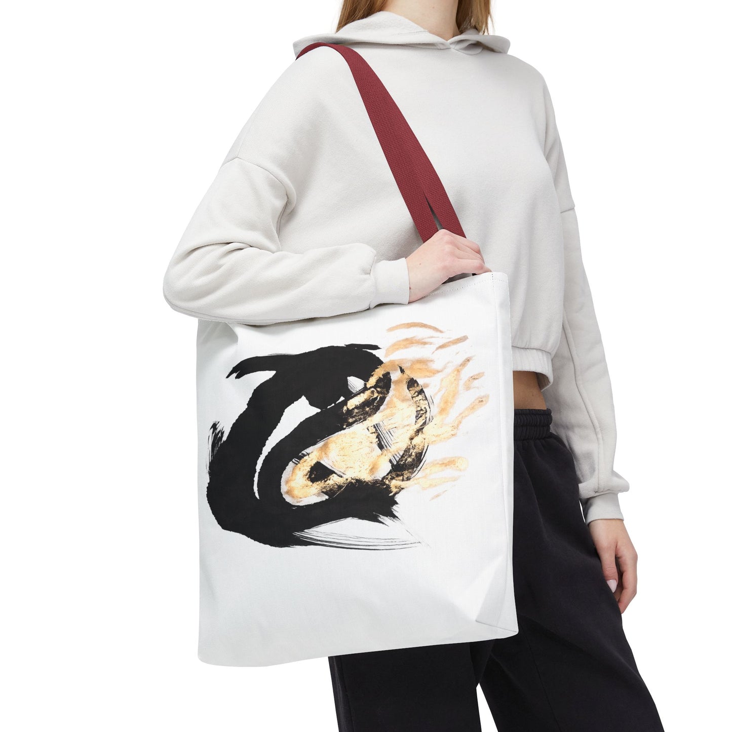 Abstract Sumi Ink Dragon Tote Bag — Canvas Tote