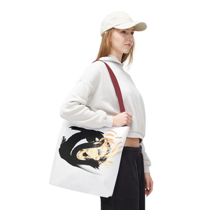 Abstract Sumi Ink Dragon Tote Bag — Canvas Tote