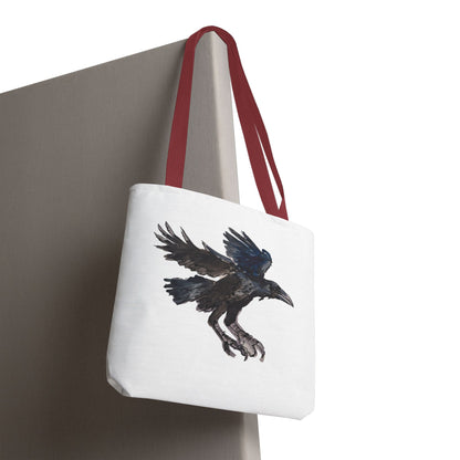 Raven Flight Tote Bag – Watercolor Crow Art AOP Canvas Tote