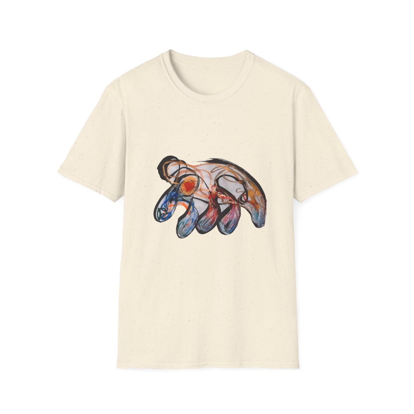 Abstract Wave Art T‑Shirt — Colorful Hand-Drawn Ocean Design