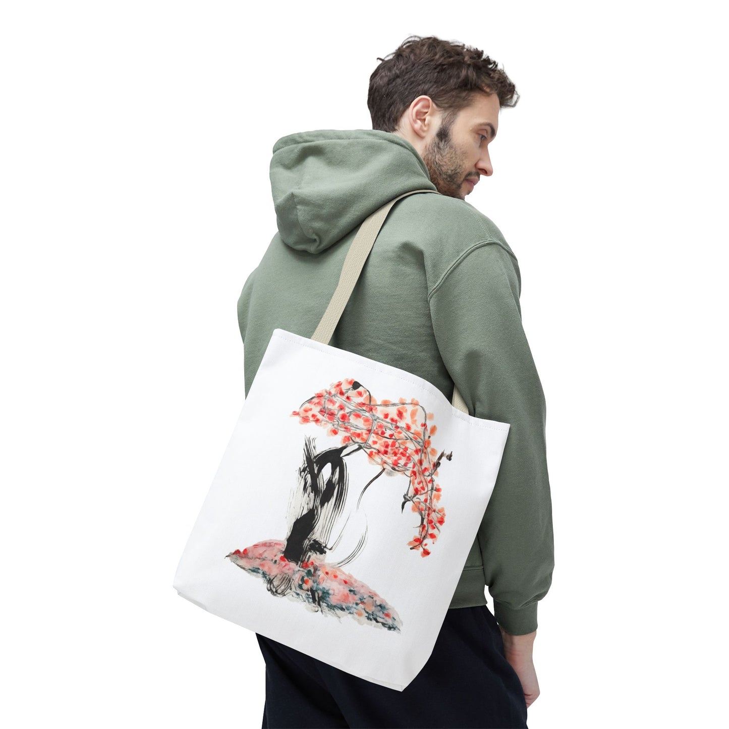 Cherry Blossom Tote Bag — Floral Sakura Art Printed Tote