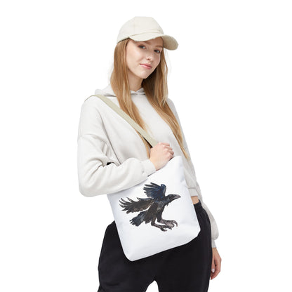 Raven Flight Tote Bag – Watercolor Crow Art AOP Canvas Tote