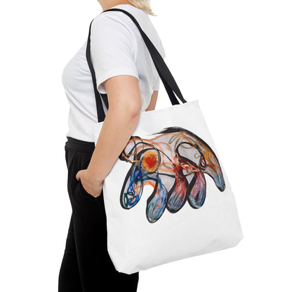 Abstract Hand-Painted Art Tote Bag — Colorful Organic Brushstroke Design