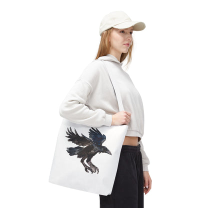 Raven Flight Tote Bag – Watercolor Crow Art AOP Canvas Tote