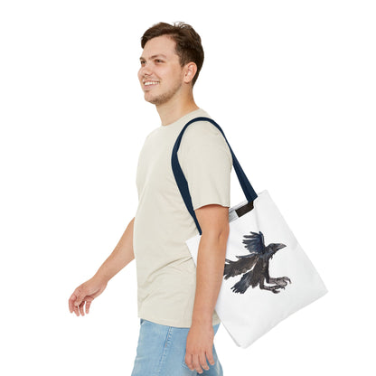 Raven Flight Tote Bag – Watercolor Crow Art AOP Canvas Tote