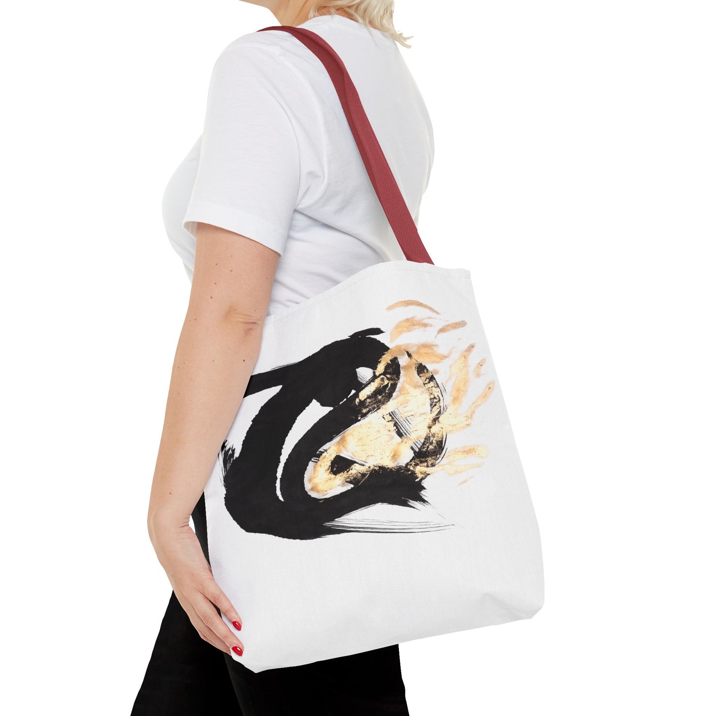 Abstract Sumi Ink Dragon Tote Bag — Canvas Tote