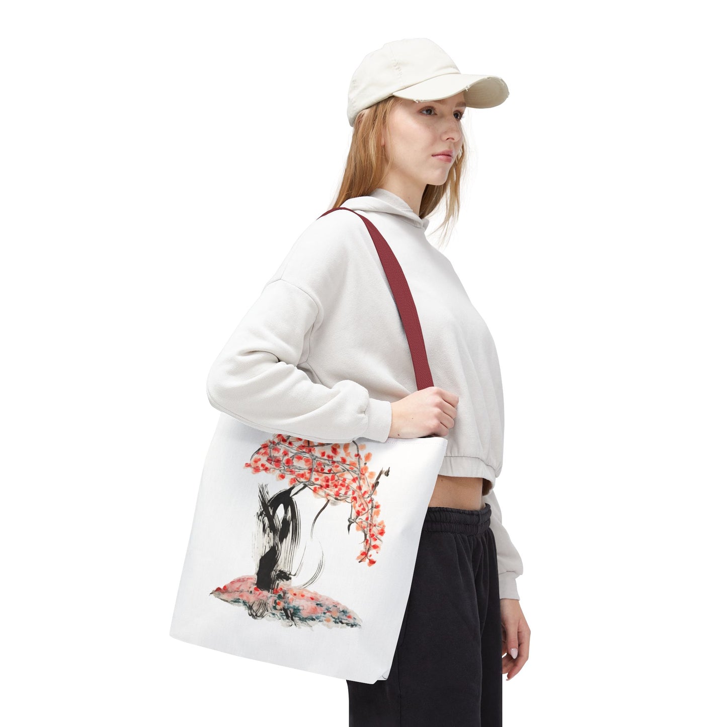 Cherry Blossom Tote Bag — Floral Sakura Art Printed Tote
