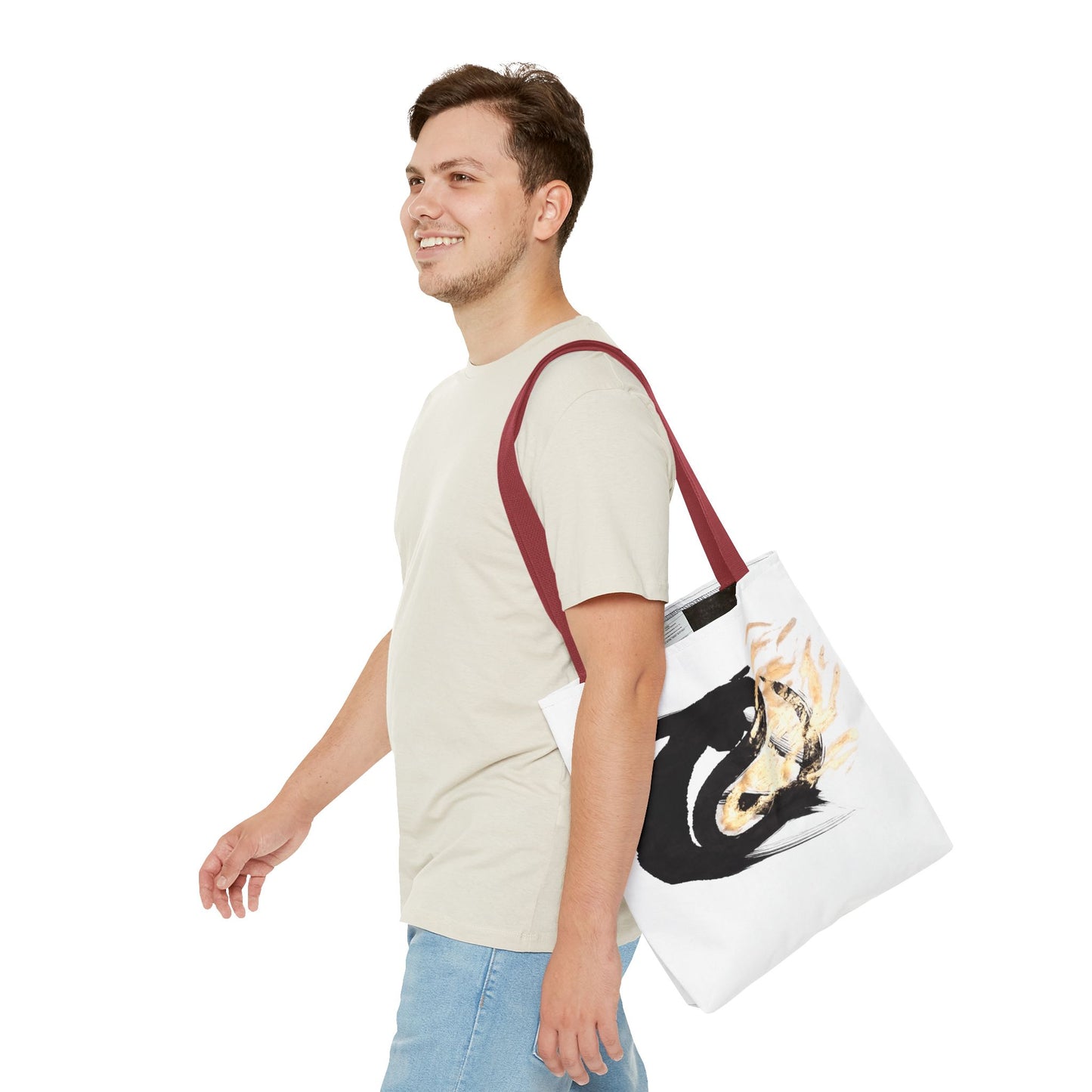 Abstract Sumi Ink Dragon Tote Bag — Canvas Tote