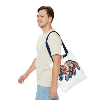 Abstract Hand-Painted Art Tote Bag — Colorful Organic Brushstroke Design
