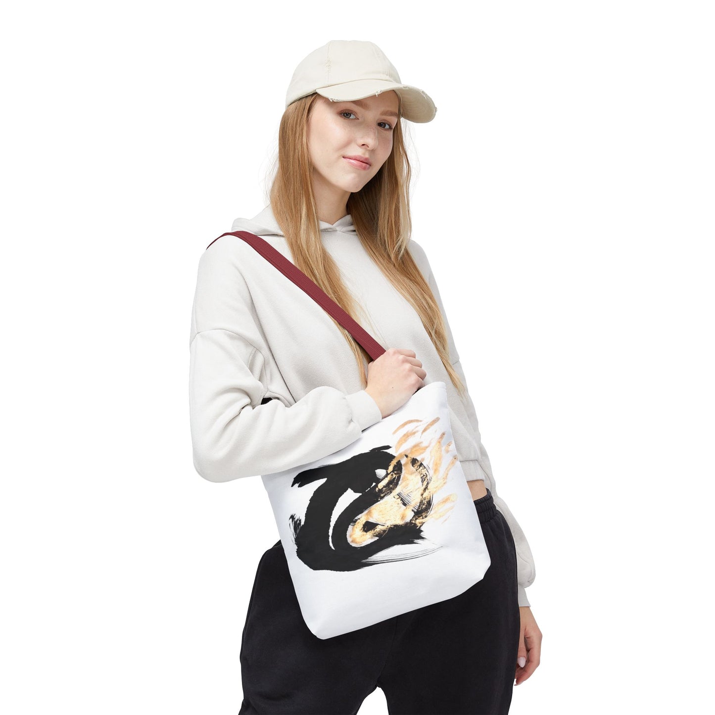 Abstract Sumi Ink Dragon Tote Bag — Canvas Tote