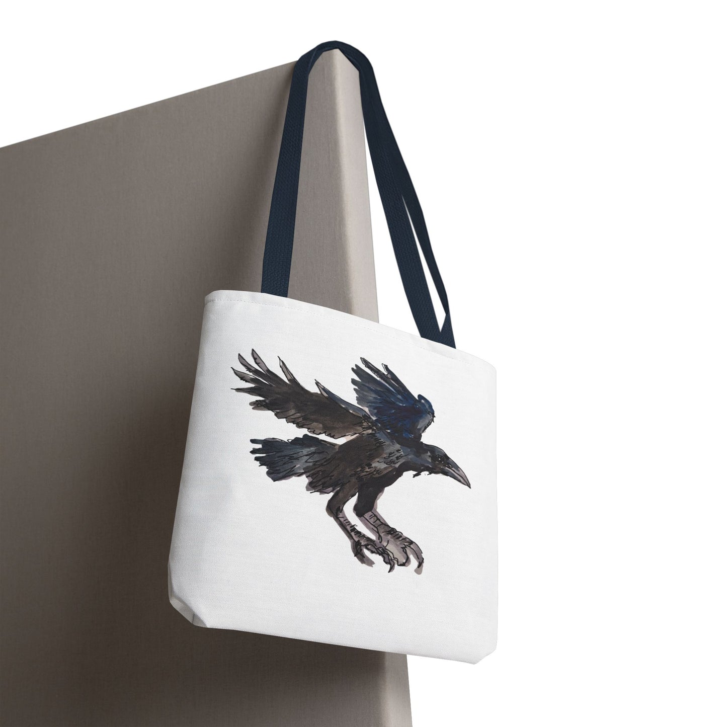 Raven Flight Tote Bag – Watercolor Crow Art AOP Canvas Tote