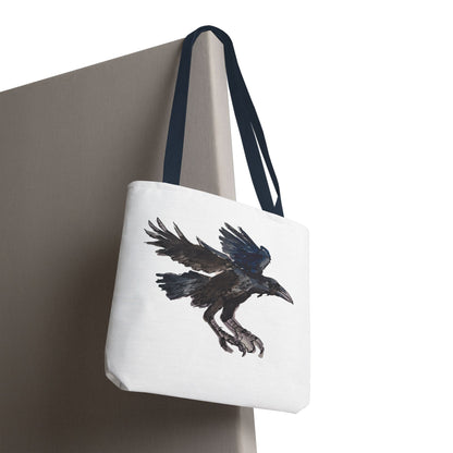 Raven Flight Tote Bag – Watercolor Crow Art AOP Canvas Tote