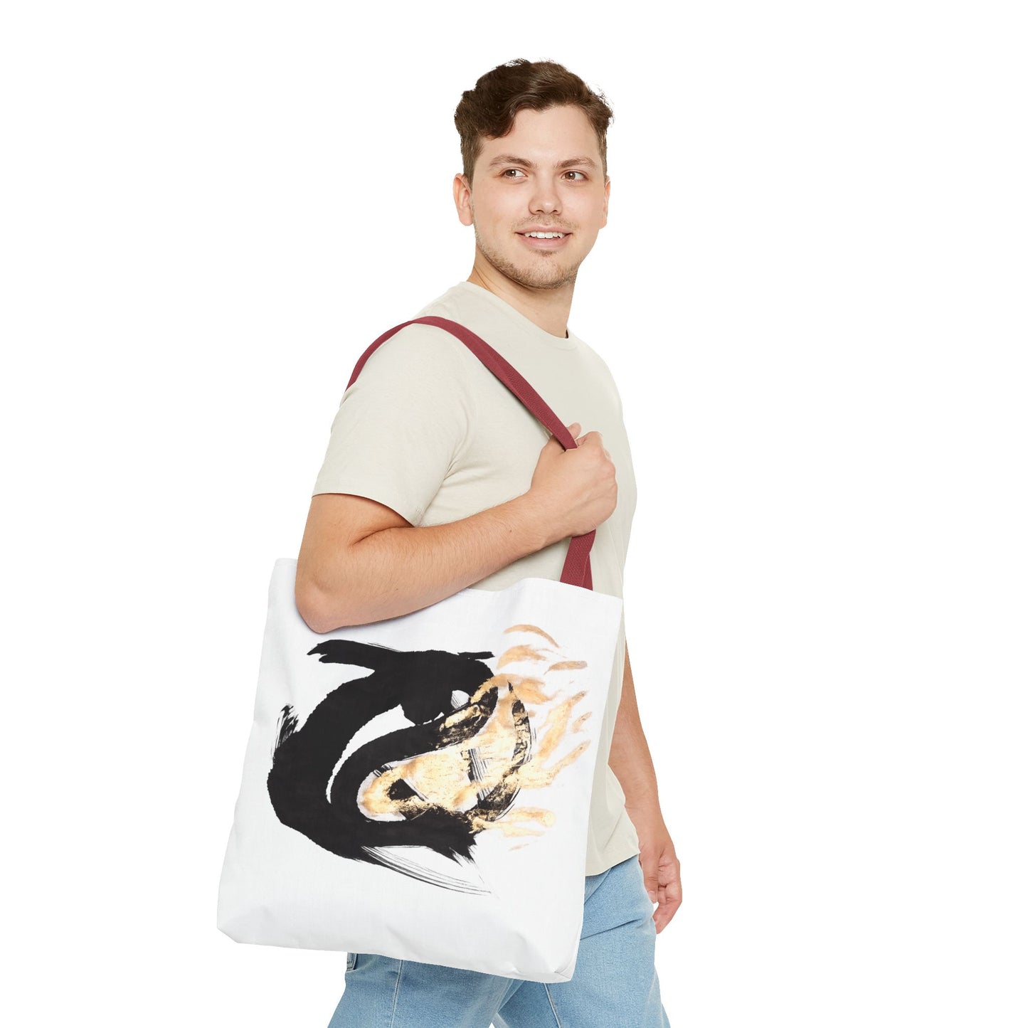 Abstract Sumi Ink Dragon Tote Bag — Canvas Tote