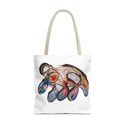 Abstract Hand-Painted Art Tote Bag — Colorful Organic Brushstroke Design