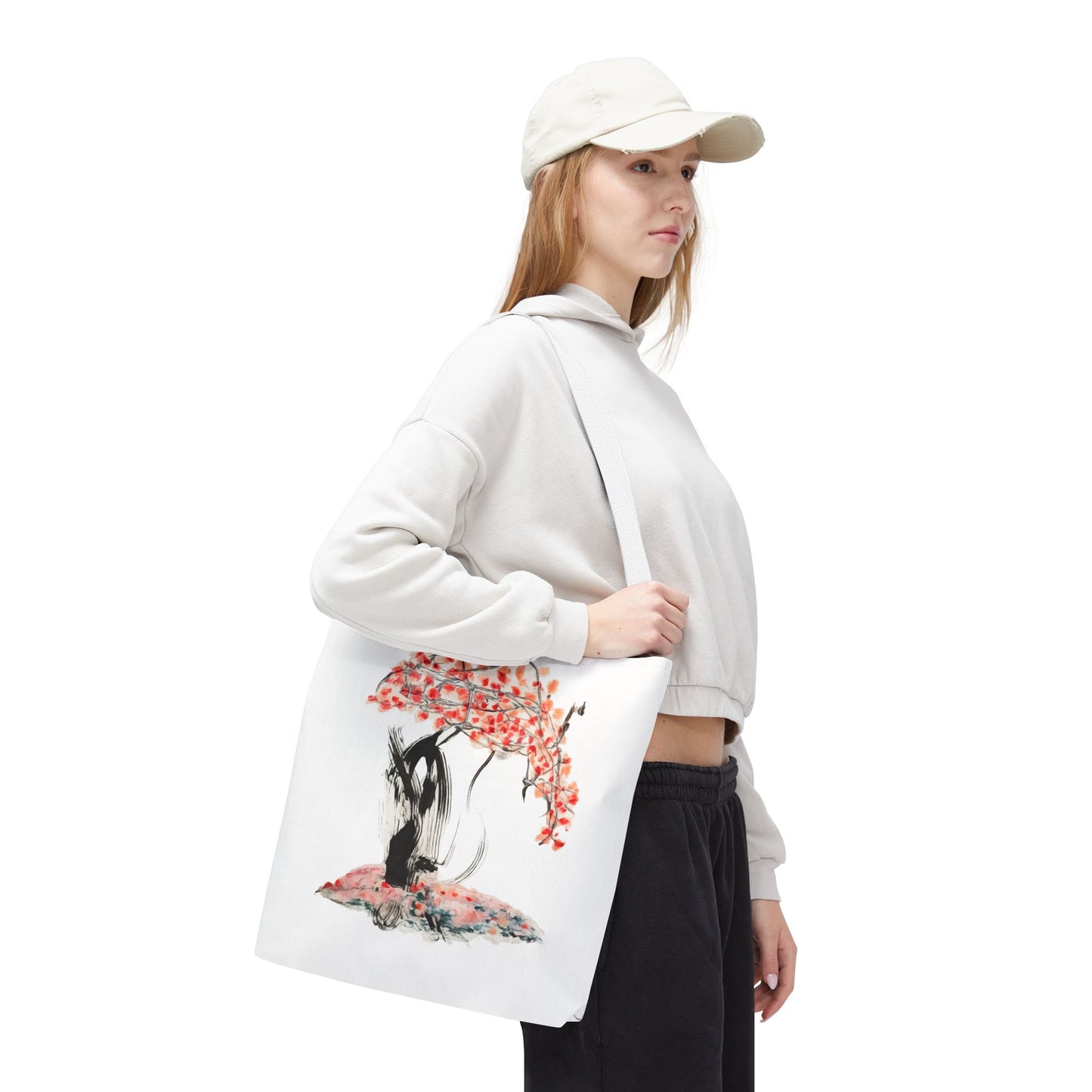 Cherry Blossom Tote Bag — Floral Sakura Art Printed Tote