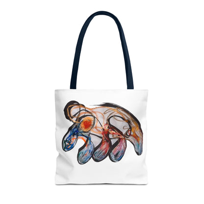 Abstract Hand-Painted Art Tote Bag — Colorful Organic Brushstroke Design