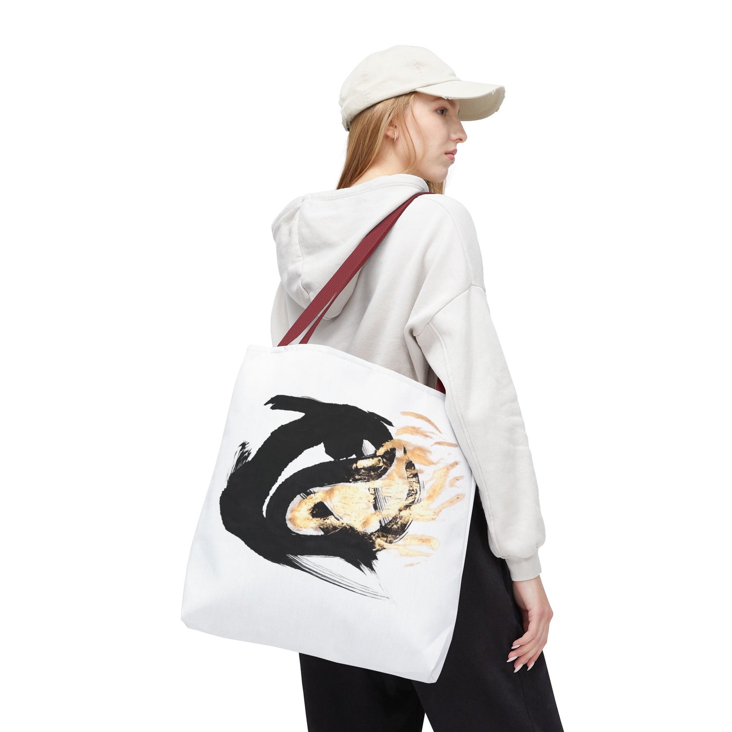 Abstract Sumi Ink Dragon Tote Bag — Canvas Tote