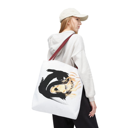 Abstract Sumi Ink Dragon Tote Bag — Canvas Tote