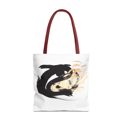 Abstract Sumi Ink Dragon Tote Bag — Canvas Tote