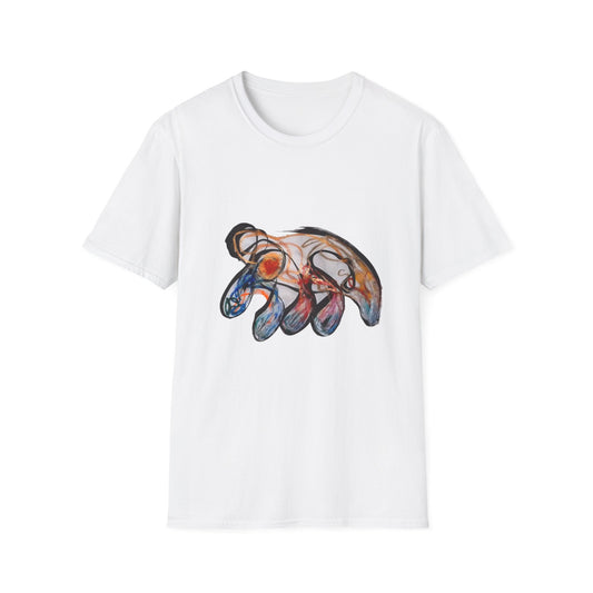 Abstract Wave Art T‑Shirt — Colorful Hand-Drawn Ocean Design
