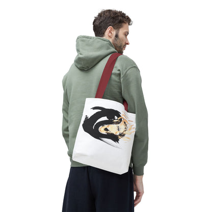 Abstract Sumi Ink Dragon Tote Bag — Canvas Tote