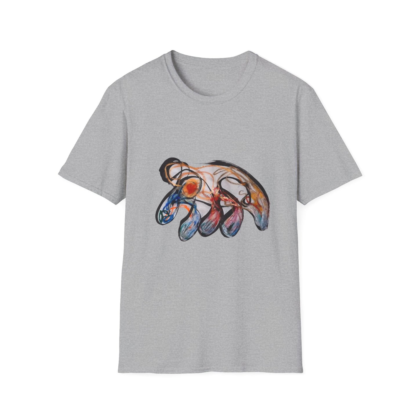 Abstract Wave Art T‑Shirt — Colorful Hand-Drawn Ocean Design