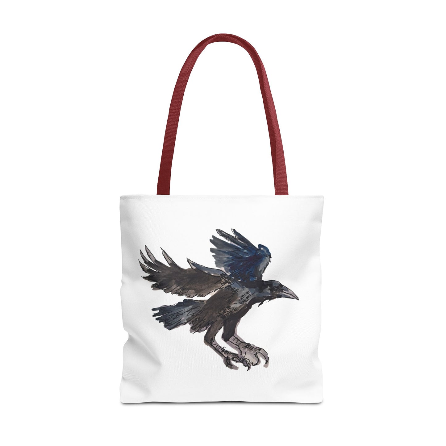 Raven Flight Tote Bag – Watercolor Crow Art AOP Canvas Tote