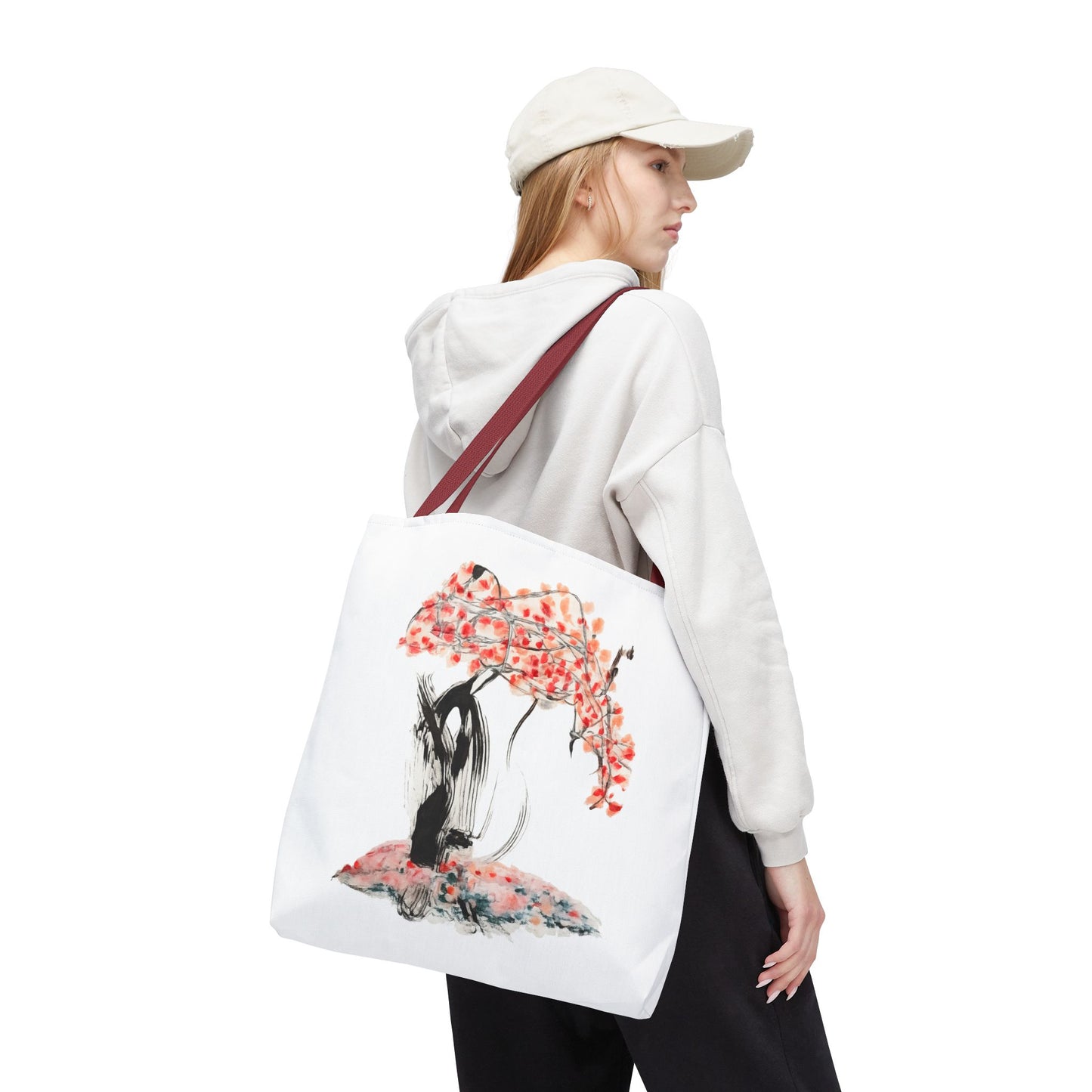 Cherry Blossom Tote Bag — Floral Sakura Art Printed Tote