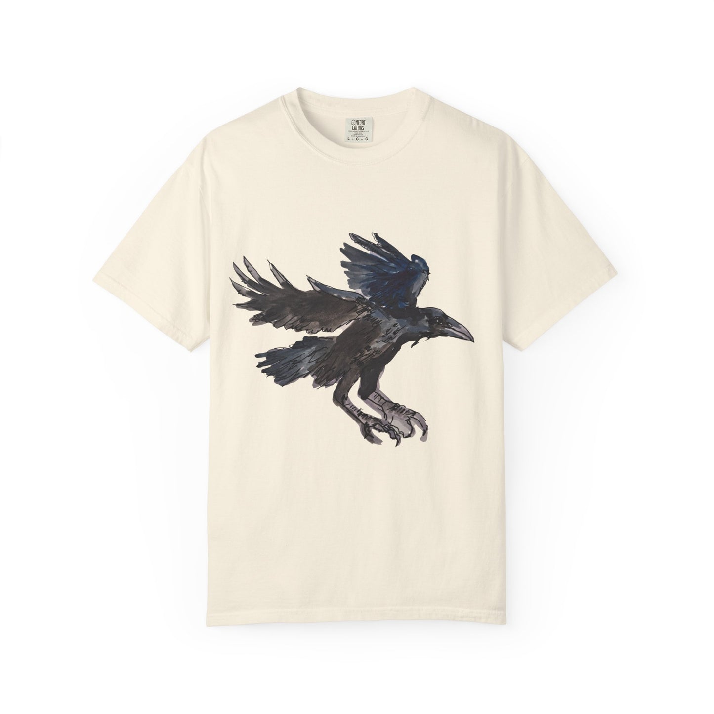 Raven Flight T-Shirt — Watercolor Crow Graphic Tee
